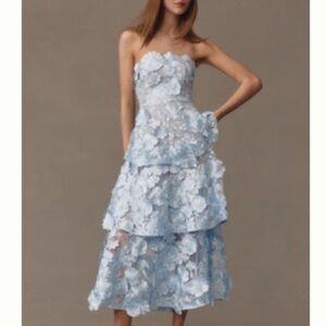 Elegant Blue Floral Gown